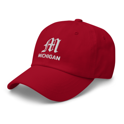 'Michigan' Dad Hat (w/ Old English 'M')