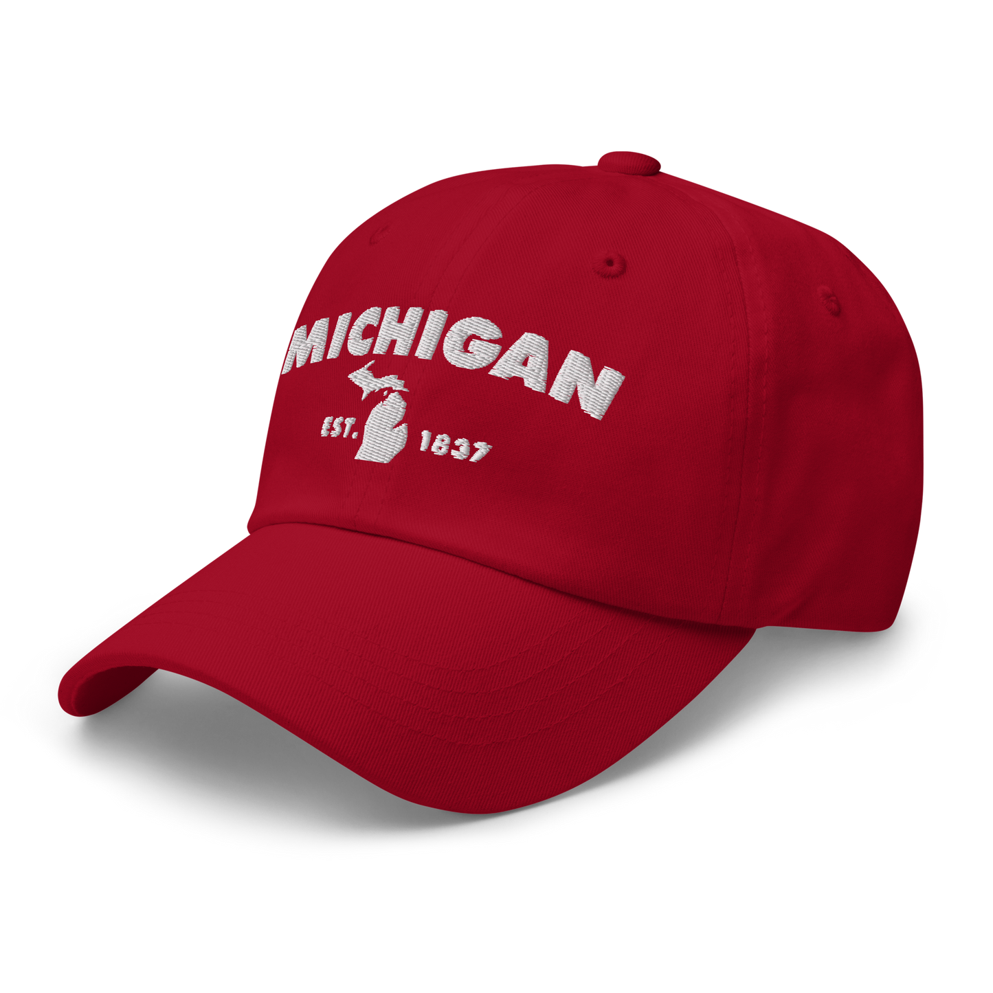 'Michigan EST 1837' Dad Hat (Geometric Sans Font)