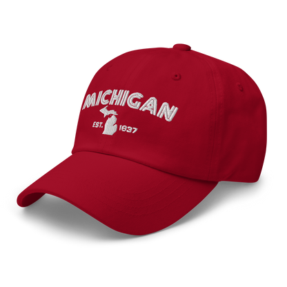 'Michigan EST 1837' Dad Hat (Metalpress Font)