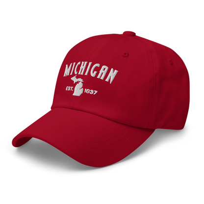 'Michigan EST 1837' Dad Hat (Vicious Mustelid Font)