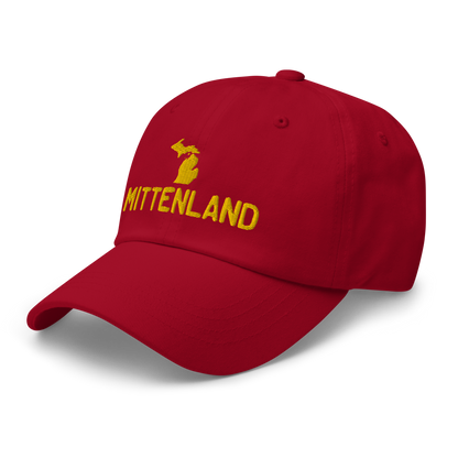 Michigan 'Mittenland' Dad Hat | Gold Embroidery