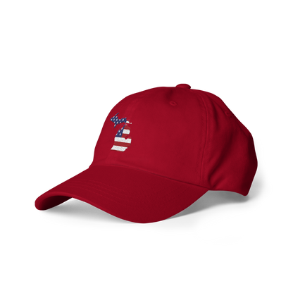 State of Michigan Dad Hat (w/ USA Flag Outline)