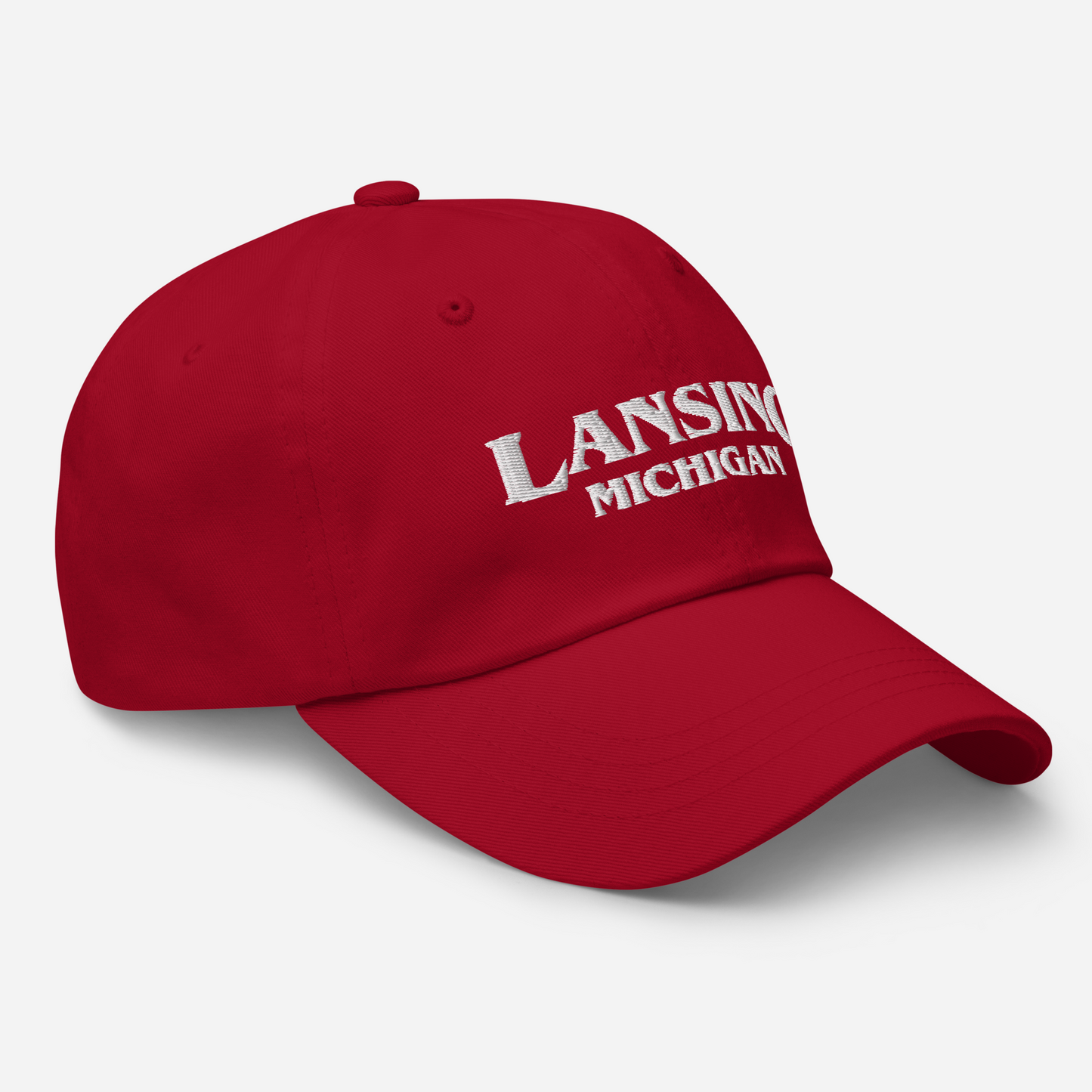 'Lansing Michigan' Dad Hat (1980s Drama Parody)