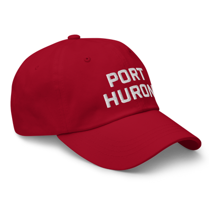 'Port Huron' Dad Hat | White/Black Embroidey