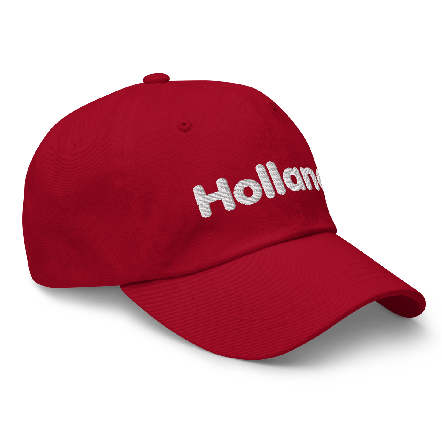 'Holland' Dad Hat | White/Red Embroidery