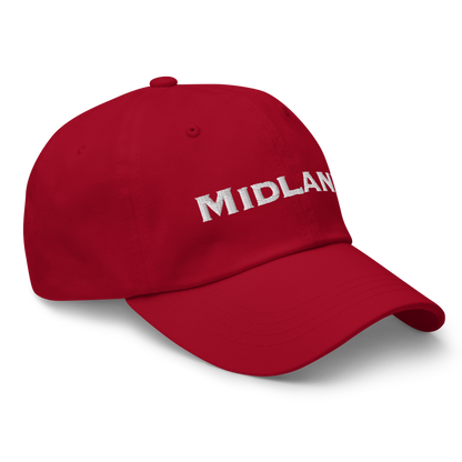 'Midland' Dad Hat | White/Black Embrodery