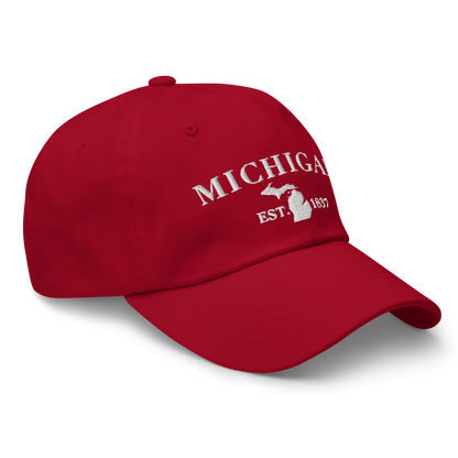 'Michigan EST 1837' Dad Hat (Didone Font)