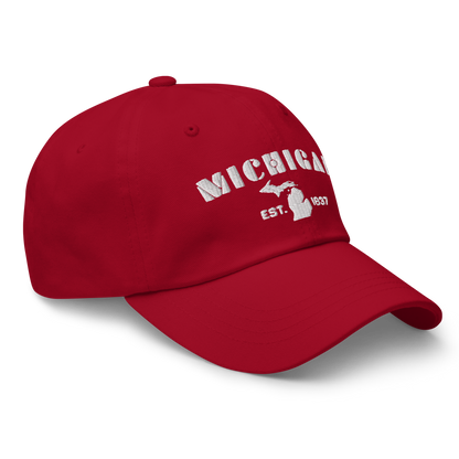 'Michigan EST 1837' Dad Hat (Art Deco Font)