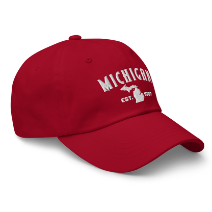 'Michigan EST 1837' Dad Hat (Vicious Mustelid Font)