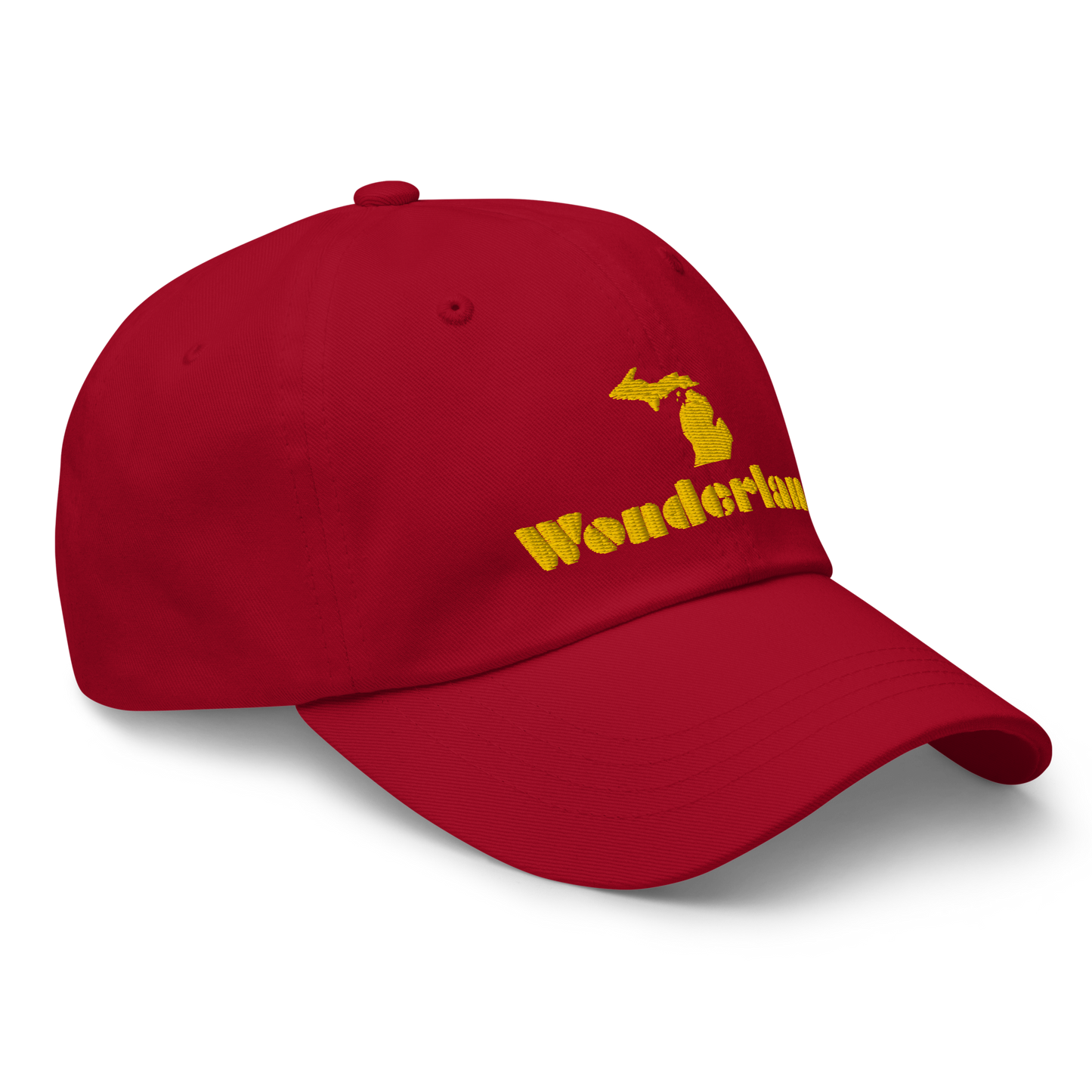 Michigan 'Wonderland' Dad Hat (Art Deco Font) [ Gold Embroidery