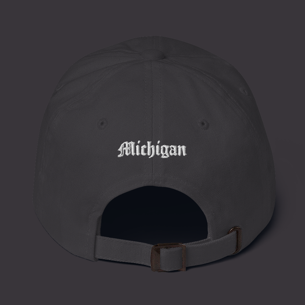 Old English 'M' Dad Hat (w 'Michigan' Back Design)