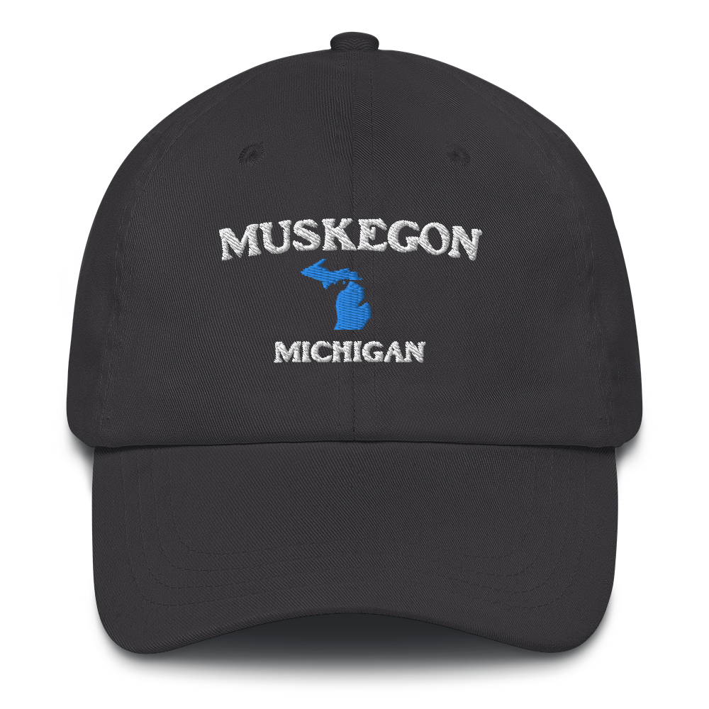 'Muskegon Michigan' Dad Hat (w/ Michigan Outline)