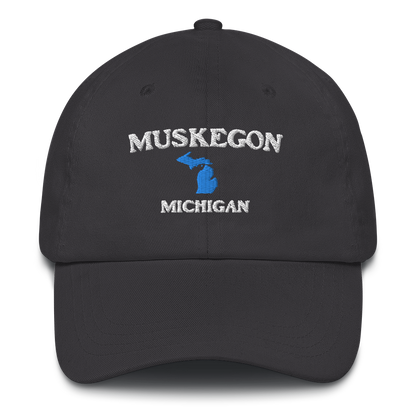 'Muskegon Michigan' Dad Hat (w/ Michigan Outline)