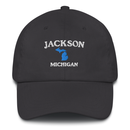 'Jackson Michigan' Dad Hat (w/ Michigan Outline)