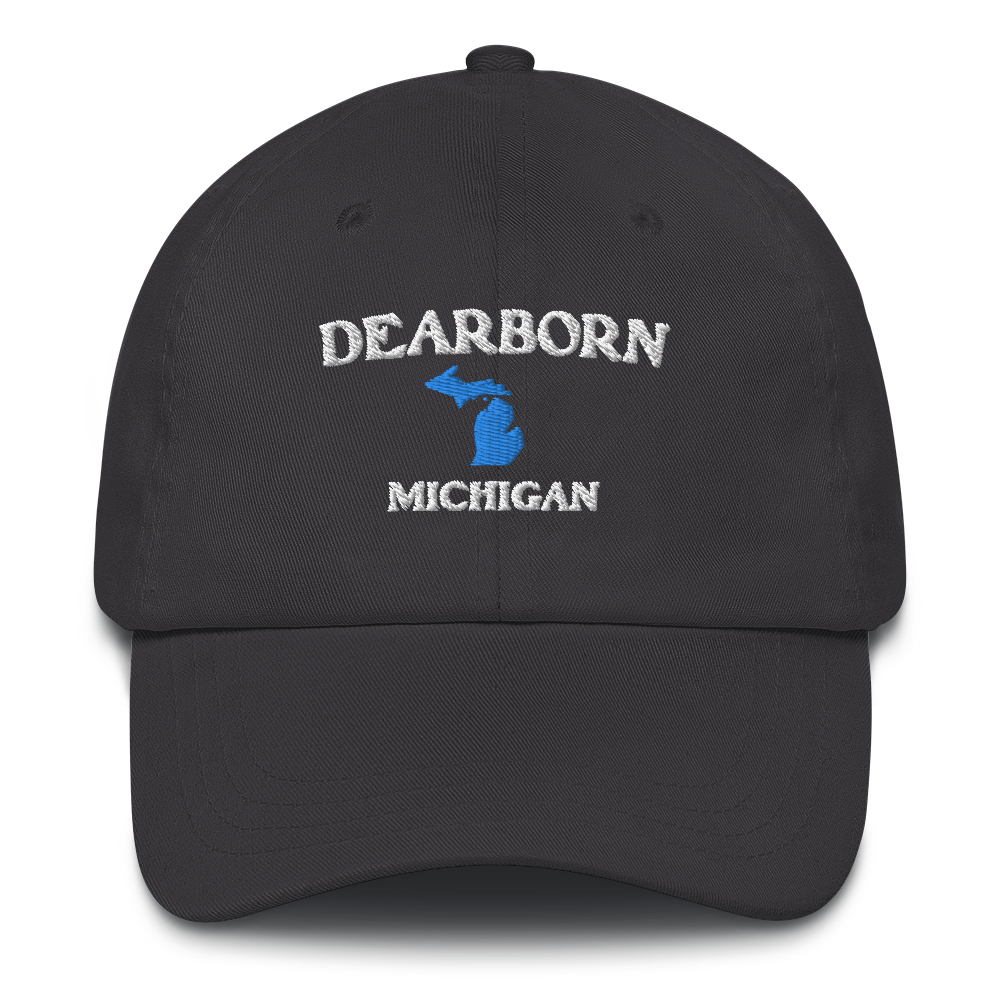 'Dearborn Michigan' Dad Hats (w/ Michigan Outline)