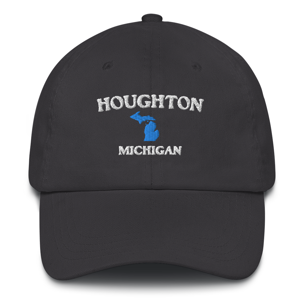 'Houghton Michigan' Dad Hat (w/ Michigan Outline)