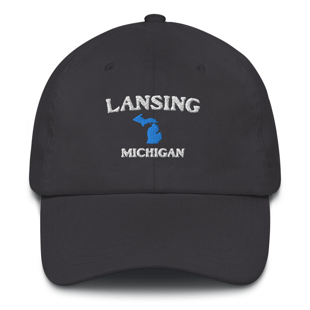 'Lansing Michigan' Dad Hat (w/ Michigan Outline)