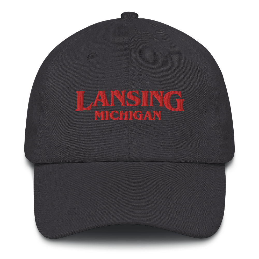 'Lansing Michigan' Dad Hat (1980s Drama Parody)