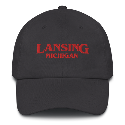 'Lansing Michigan' Dad Hat (1980s Drama Parody)