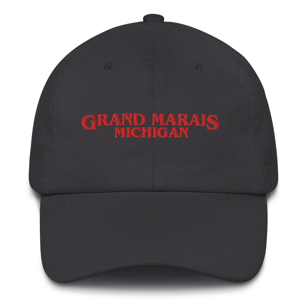 'Grand Marais Michigan' Dad Hat (1980s Drama Parody)