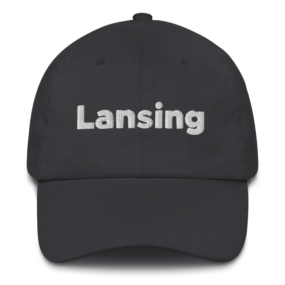 'Lansing' Dad Hat | White/Black Embroidery