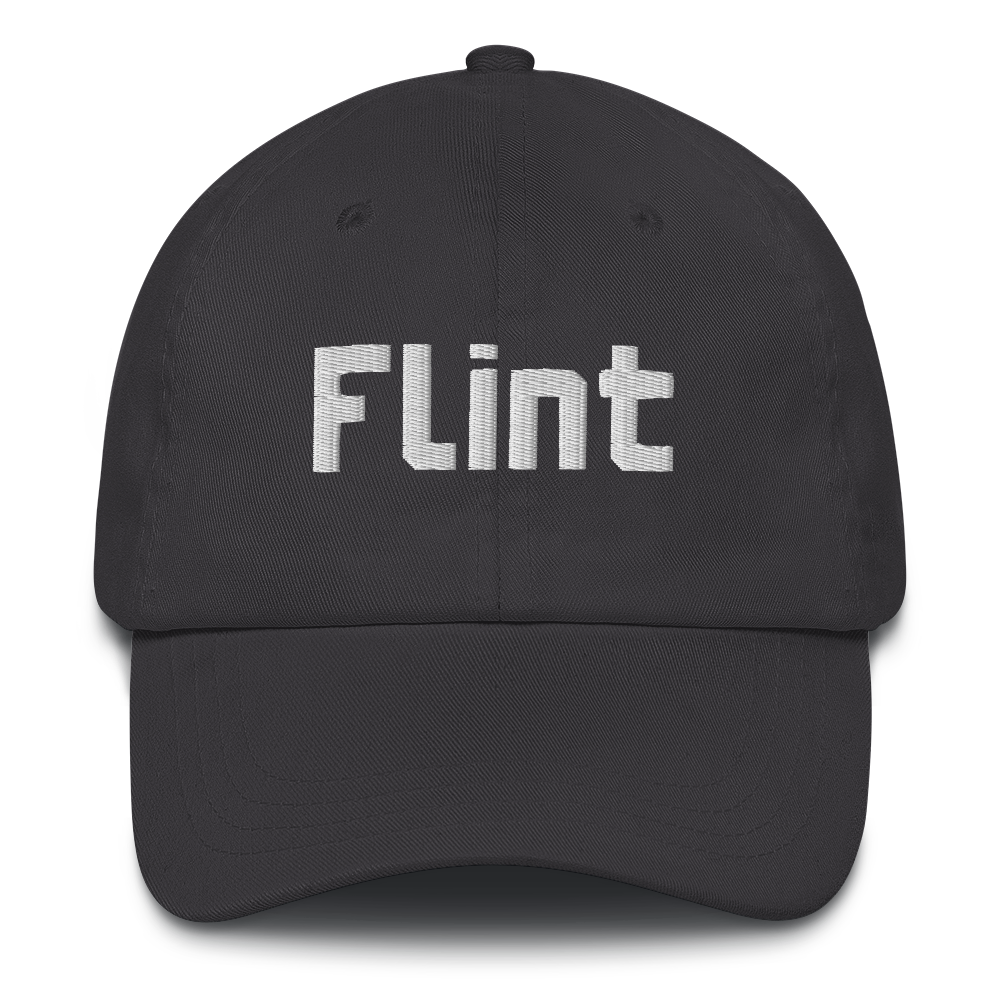 'Flint' Dad Hat | White/Black Embroidery