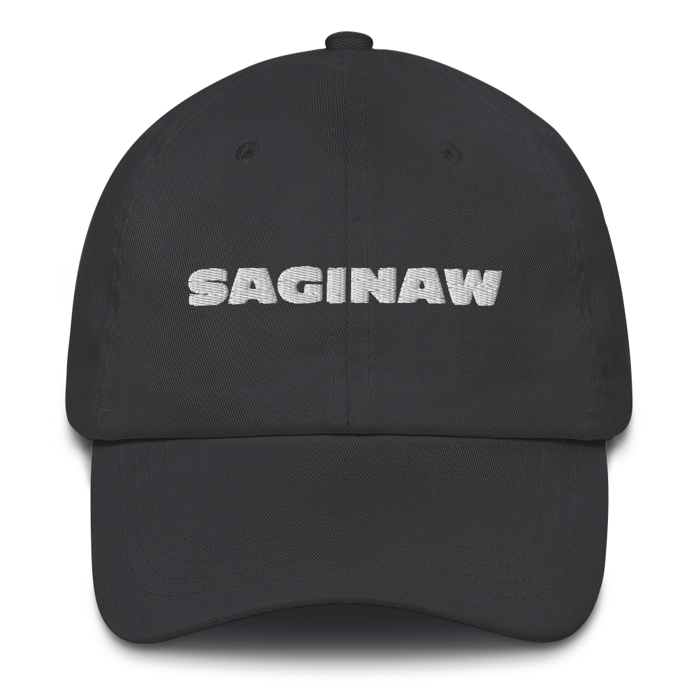 'Saginaw' Dad Hat | White/Black Embroidery