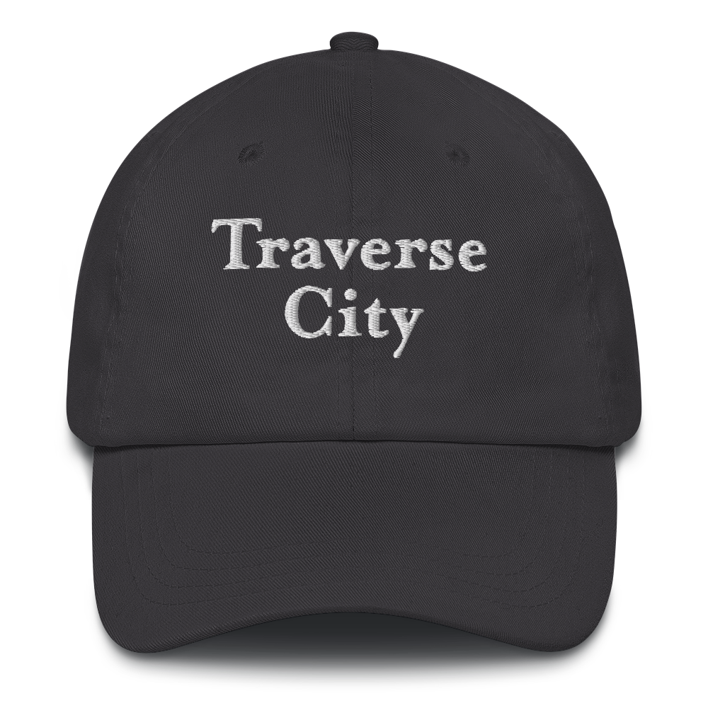 'Traverse City' Dad Hat | White/Black Embroidery