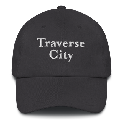 'Traverse City' Dad Hat | White/Black Embroidery