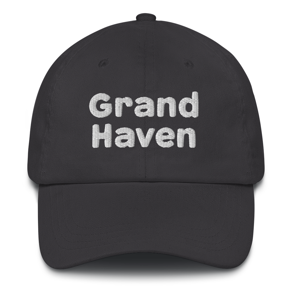 'Grand Haven' Dad Hat | White/Navy Embroidery