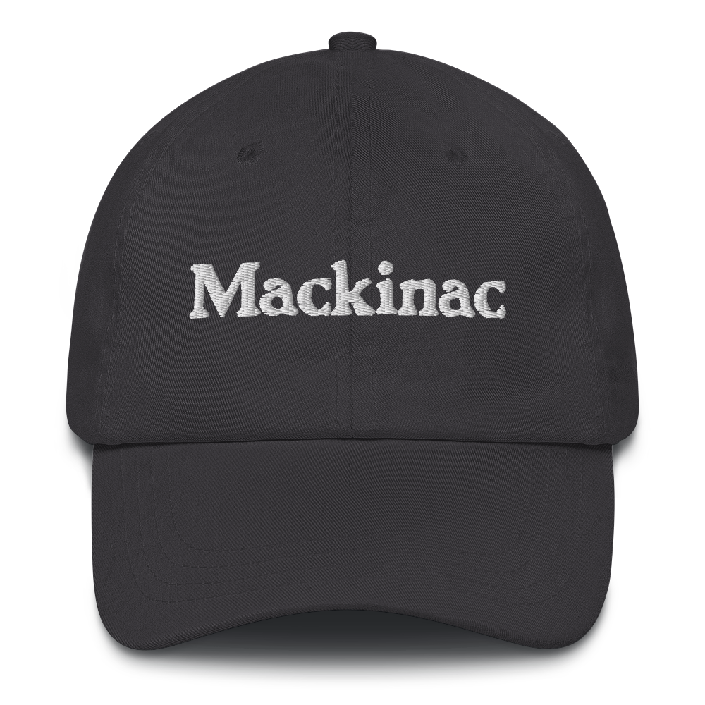 'Mackinac' Dad Hat | White/Navy Embroidery