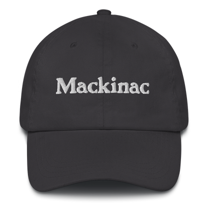 'Mackinac' Dad Hat | White/Navy Embroidery