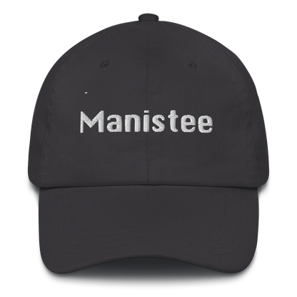 'Manistee' Dad Hat | White/Black Embroidery