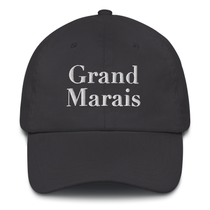 'Grand Marais' Dad Hat | White/Black Embroidery