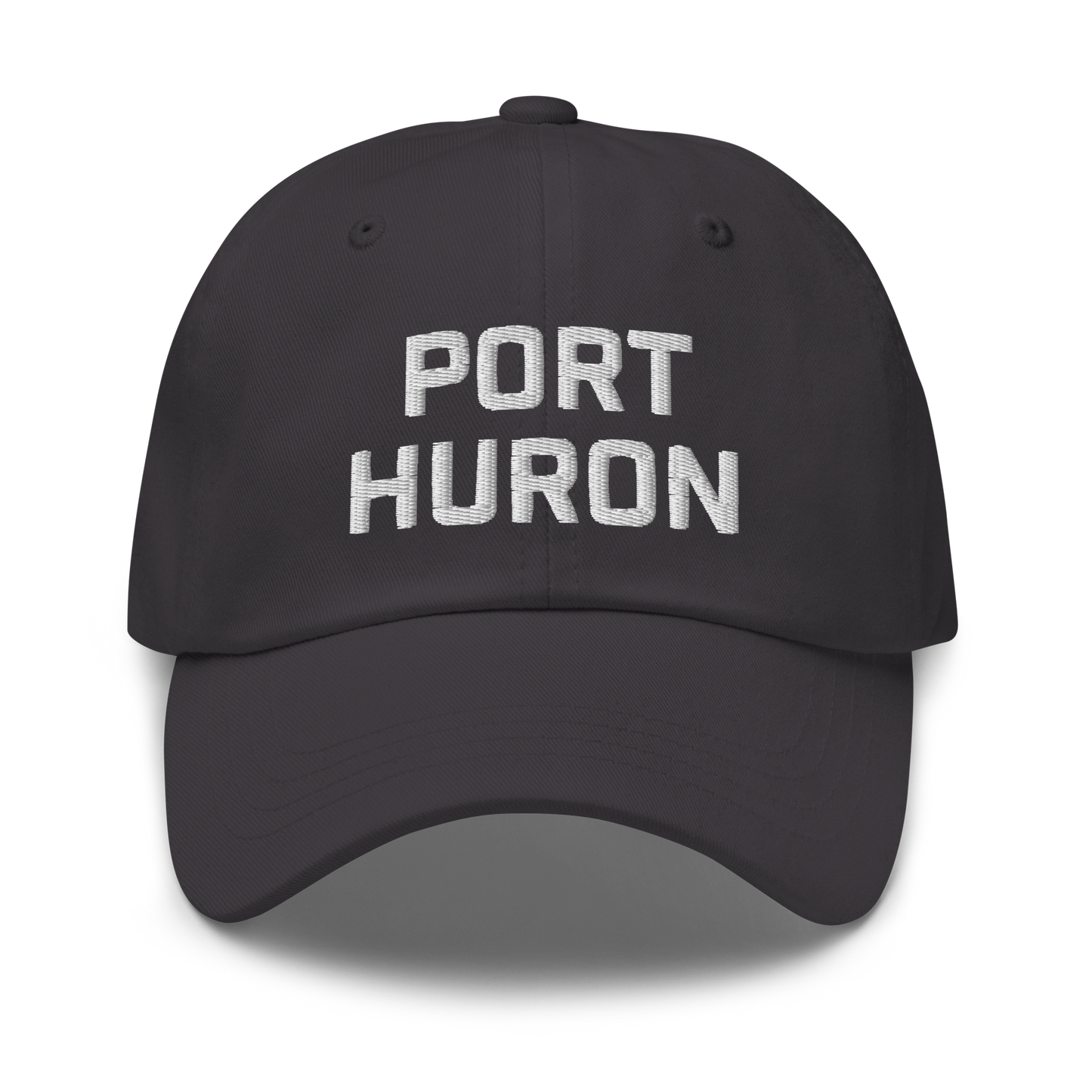 'Port Huron' Dad Hat | White/Black Embroidey