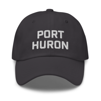 'Port Huron' Dad Hat | White/Black Embroidey