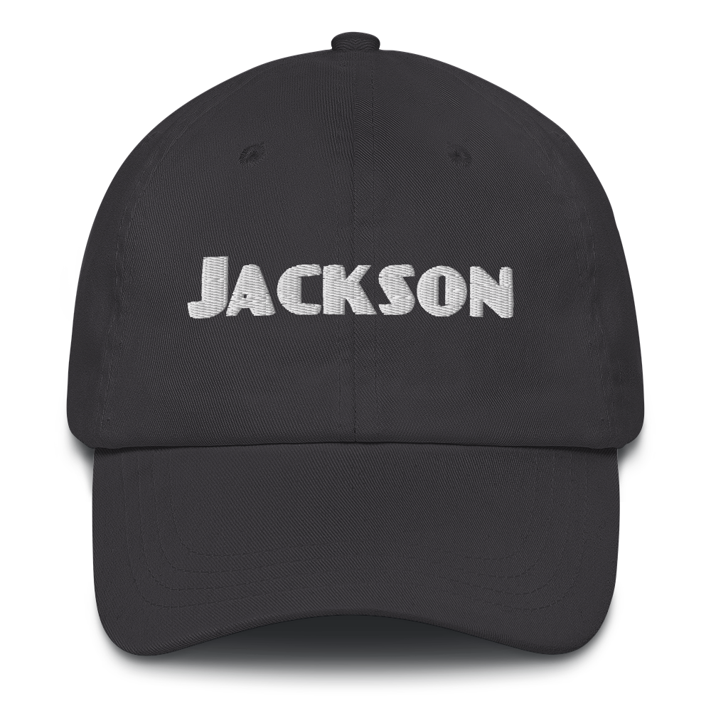 'Jackson' Dad Hat | White/Black Embroidery