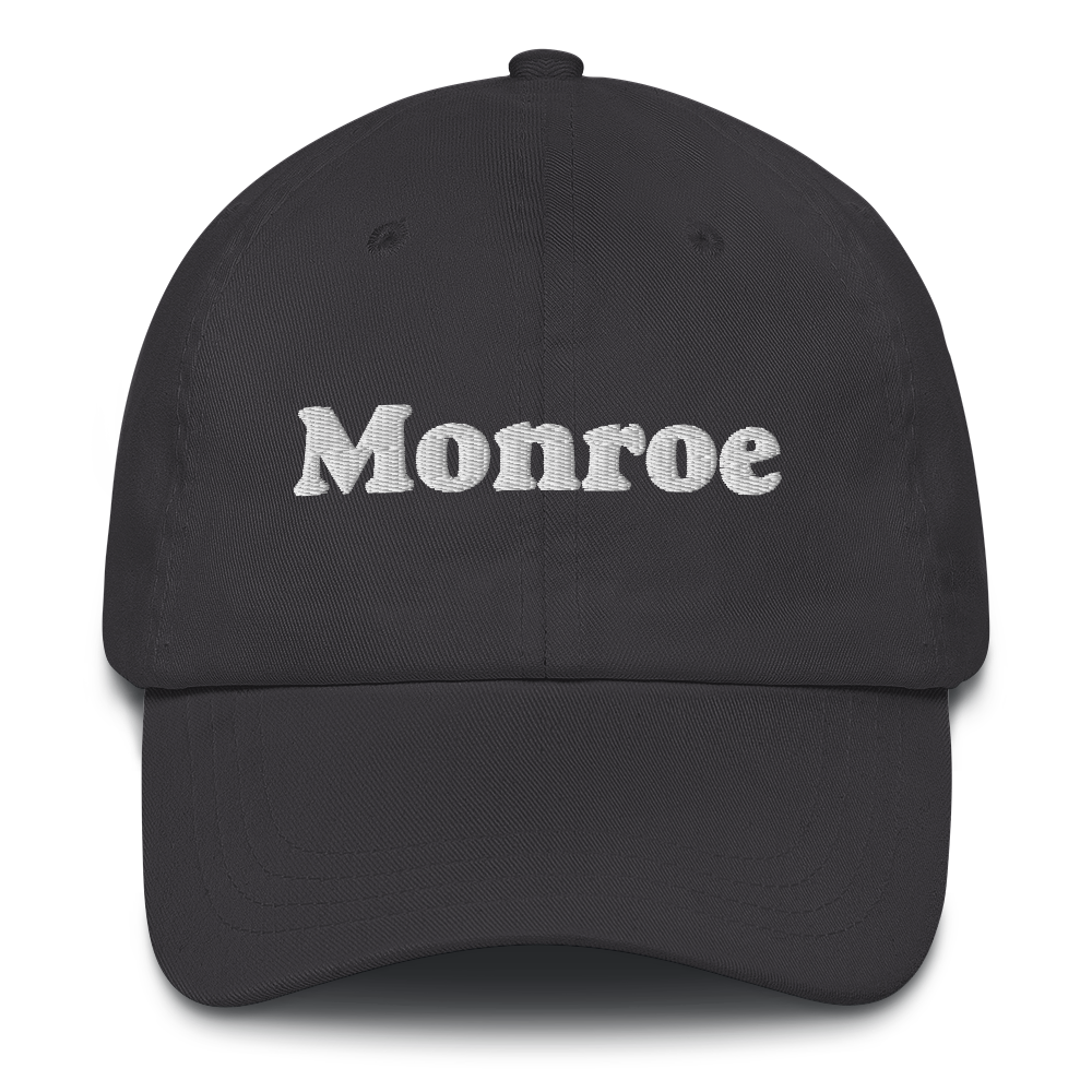 'Monroe' Dad Hat | White/Black Embroidery