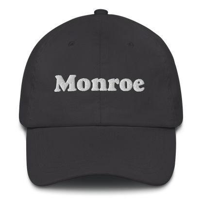 'Monroe' Dad Hat | White/Black Embroidery