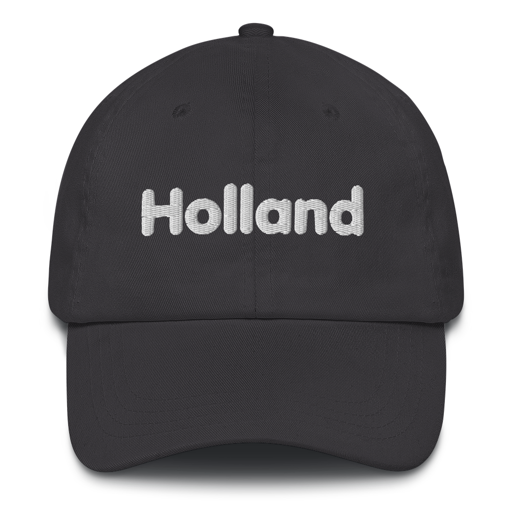 'Holland' Dad Hat | White/Red Embroidery