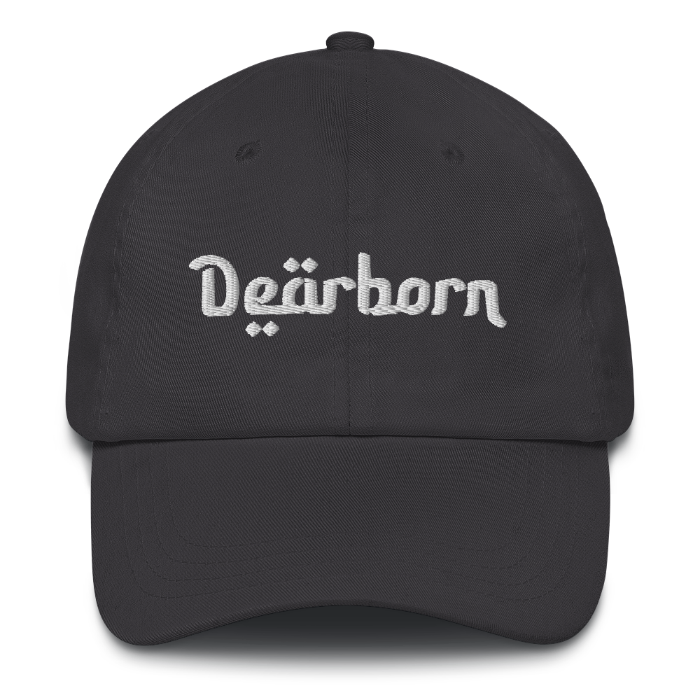 'Dearborn' Dad Hat | White/Black Embroidery