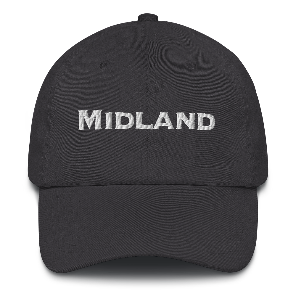 'Midland' Dad Hat | White/Black Embrodery