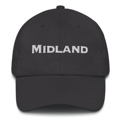 'Midland' Dad Hat | White/Black Embrodery