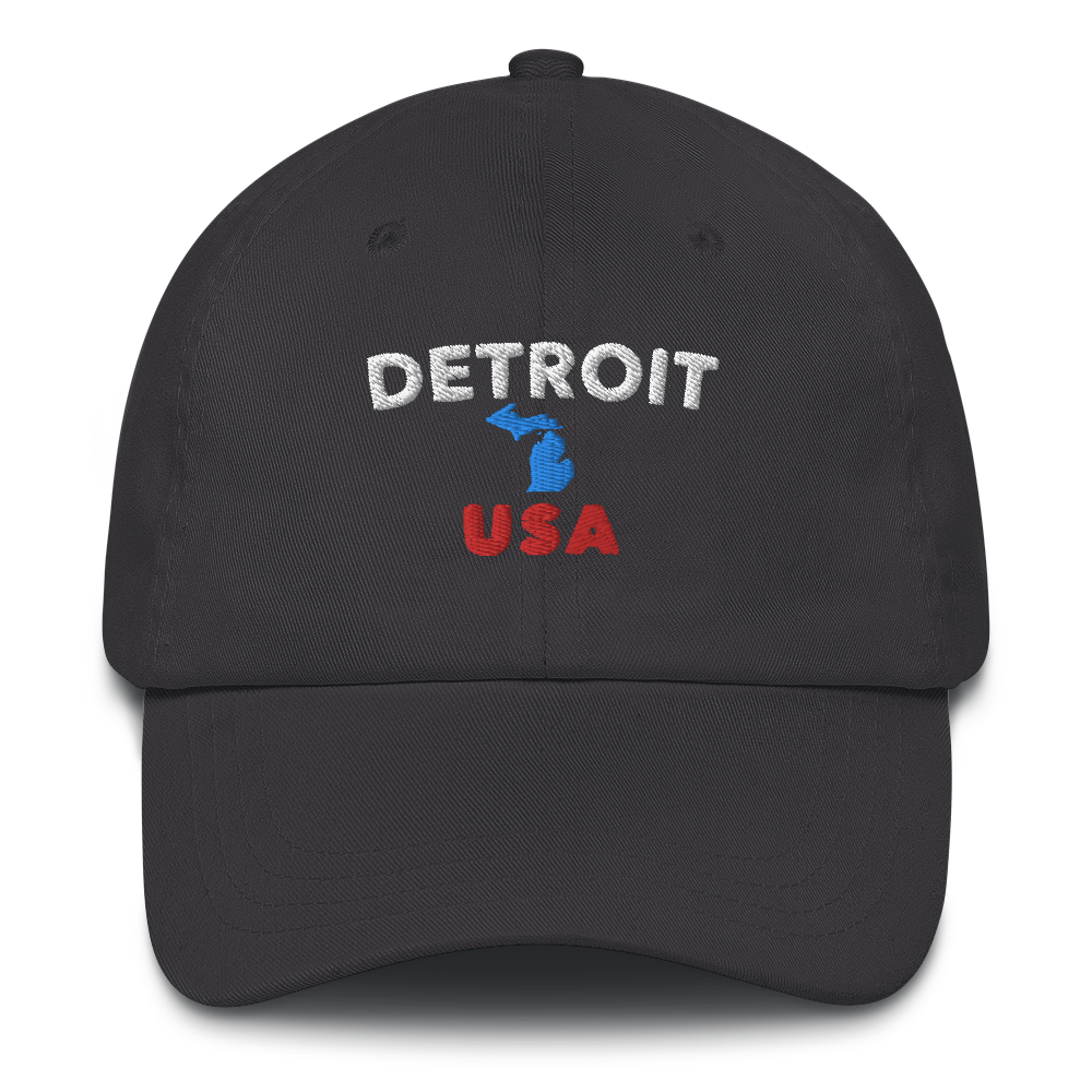 'Detroit USA' Dad Hat (w/ Michigan Outline)