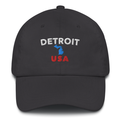 'Detroit USA' Dad Hat (w/ Michigan Outline)