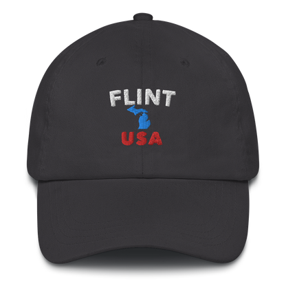 'Flint USA' Dad Hat (w/ Michigan Outline)