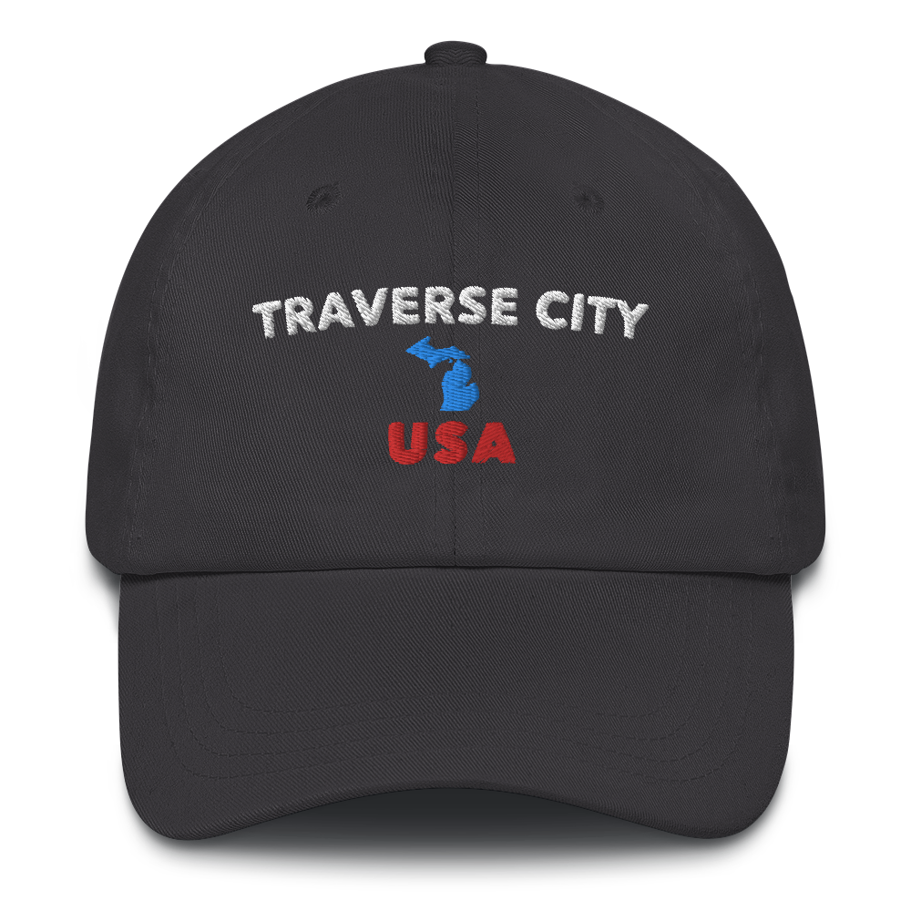 'Traverse City USA' Dad Hat (w/ Michigan Outline)