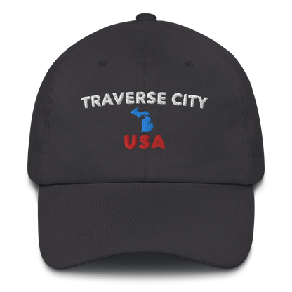 'Traverse City USA' Dad Hat (w/ Michigan Outline)