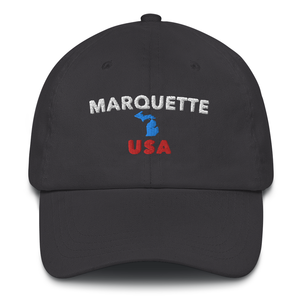 'Marquette USA' Dad Hat (w/ Michigan Outline)