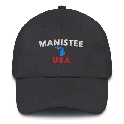 'Manistee USA' Dad Hat (w/ Michigan Outline)